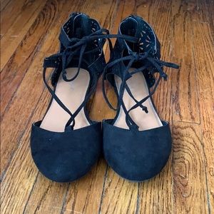 black suede cat&jack flats